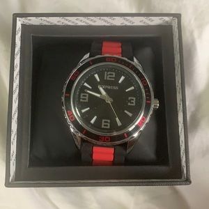 black & red watch. Brand new with tags in box